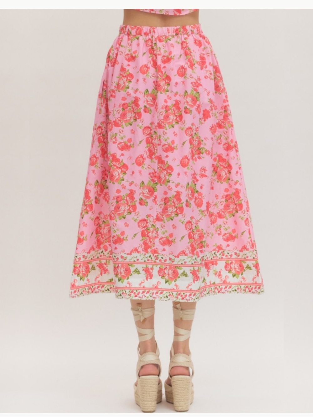 NWT Entro Alma Floral Print Midi Skirt - Picture 3 of 9